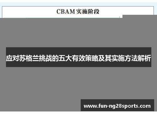 应对苏格兰挑战的五大有效策略及其实施方法解析